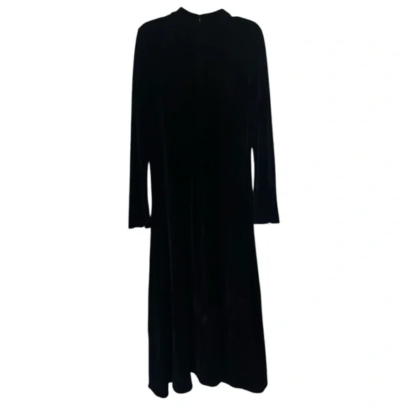 ME+EM Perfect Simplicity Stretch Velvet Black Maxi Dress | Sz 10 - Picture 8 of 15